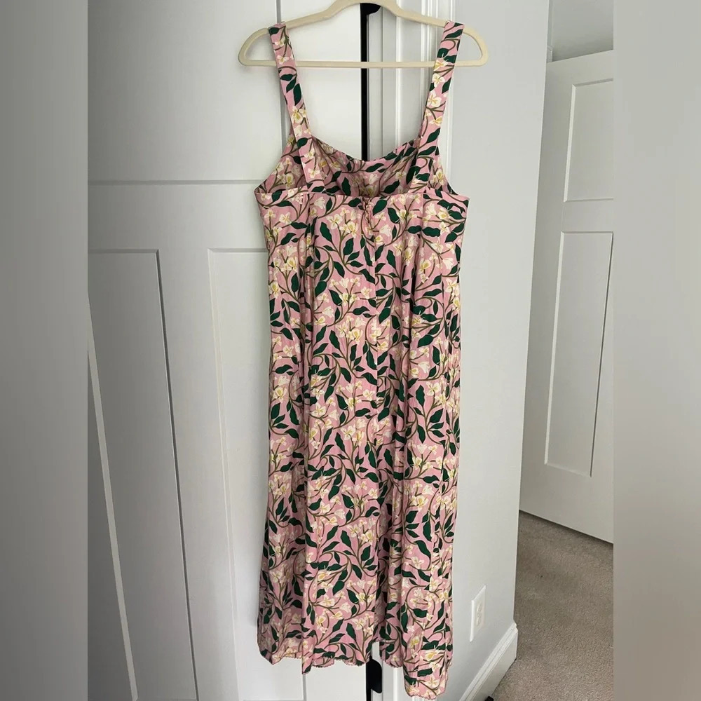 AGUA BY AGUA BENDITA Pink Hortencia Dos Gardenias Rosa Midi Dress Sleeveless - Picture 7 of 10